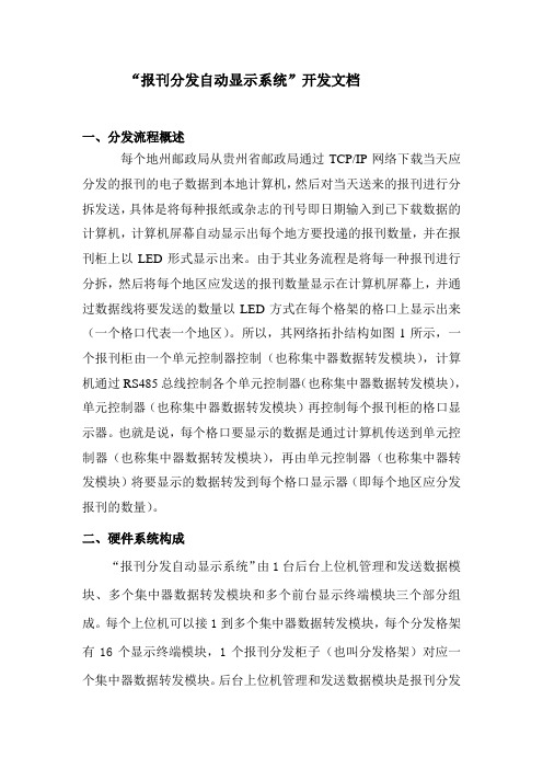 “报刊分发自动显示系统”开发文档