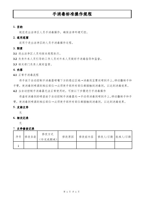 手消毒标准操作规程