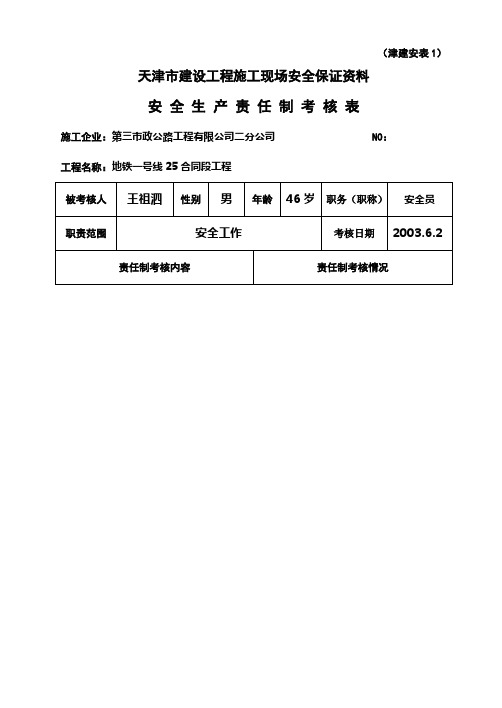 责任制考核(安技)