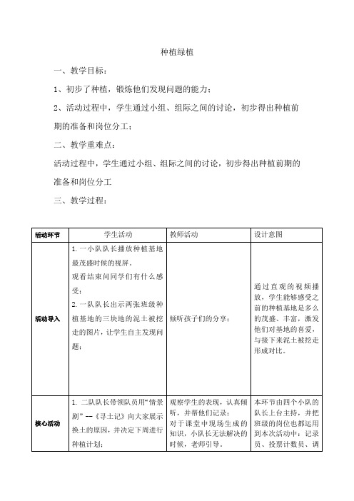 一年级劳动教案10种绿植