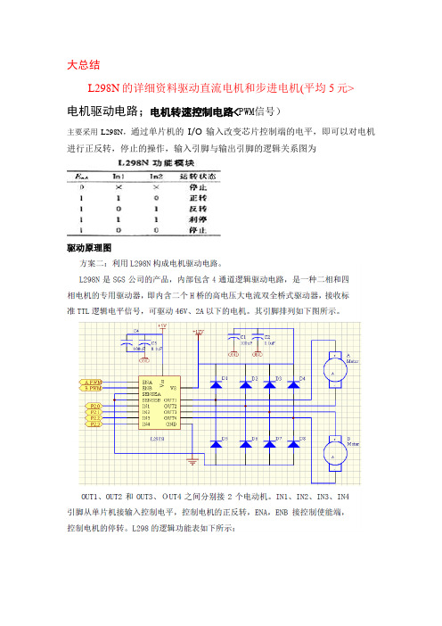 大总结L298N详细资料驱动直流电机步进电机free