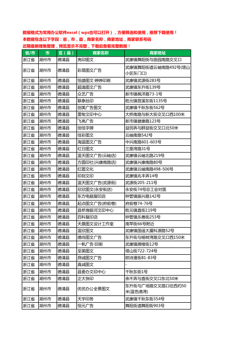 2020新版浙江省湖州市德清县复印工商企业公司商家名录名单黄页联系电话号码地址大全40家