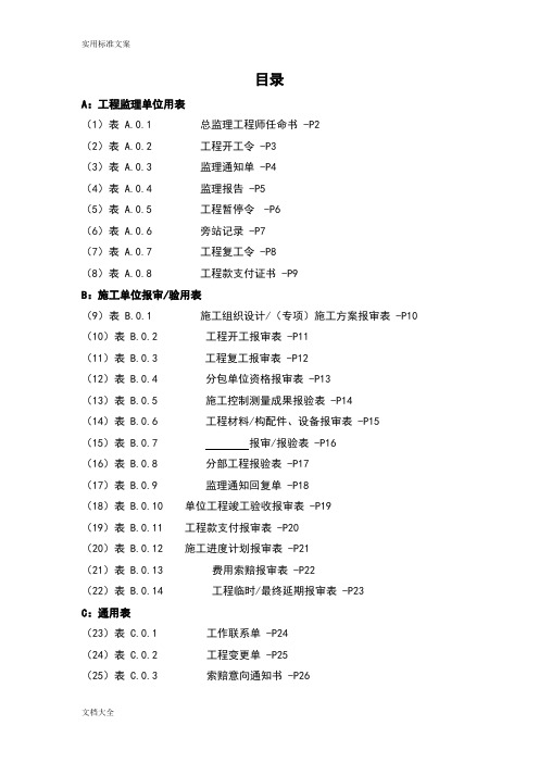 GBT50319-2013建设工程监理要求规范表格-全部