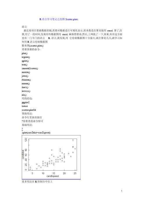 R语言学习笔记之绘图Scatter plots