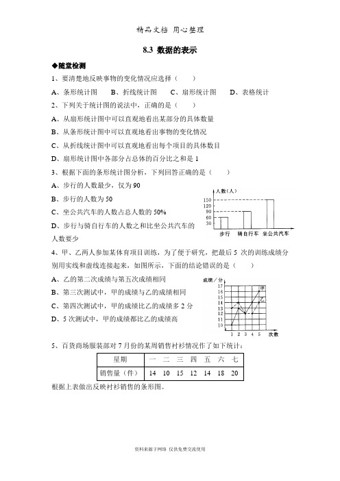 鲁教版小学数学六年级下册《数据的表示》综合练习