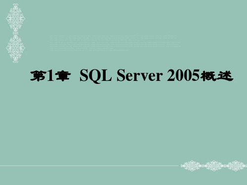 SQL Server 2005概述