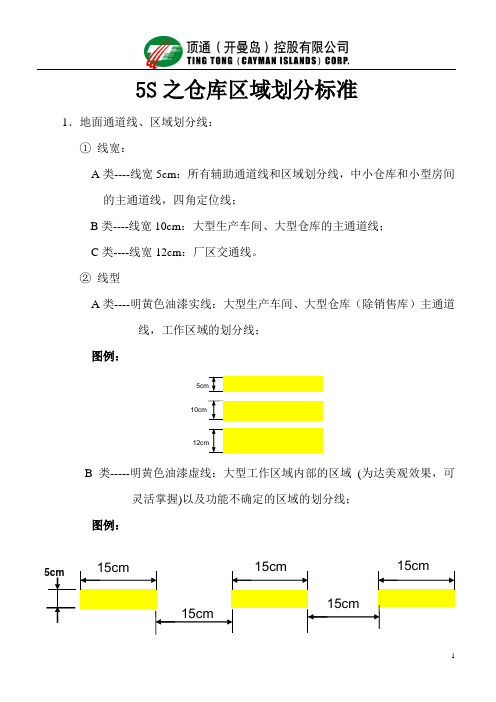 5S之仓库区域划分标准