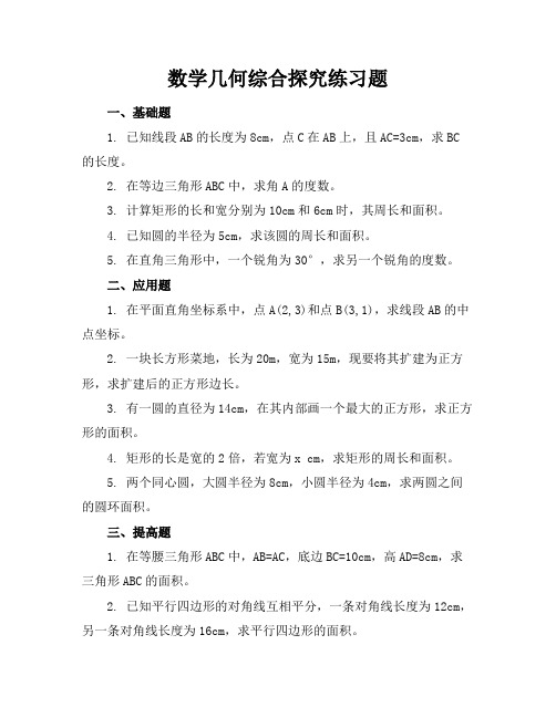 数学几何综合探究练习题