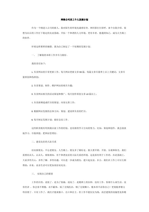 最新整理网络公司员工个人发展计划.doc