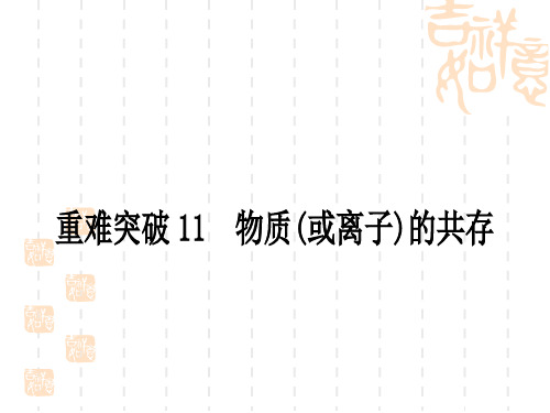 中考化学精炼本 第一部分 考点过关练 重难突破11物质(或离子)的共存