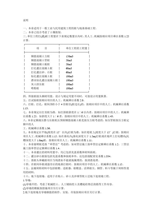 辽宁2008定额计价规范---桩与地基基础工程