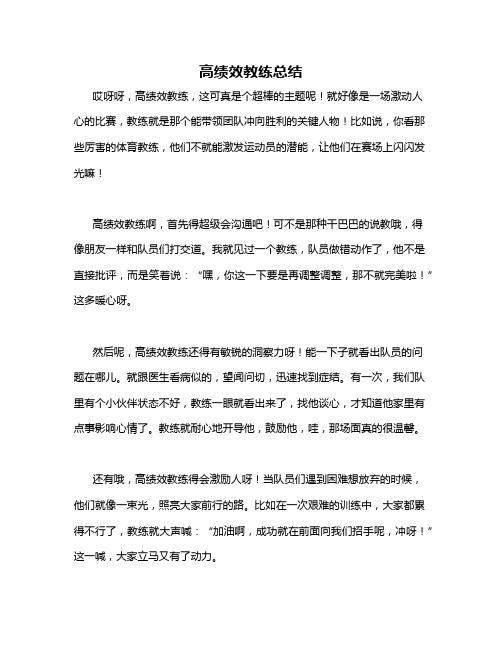 高绩效教练总结