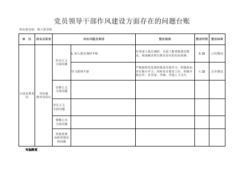 座谈会查找问题台账 (2)