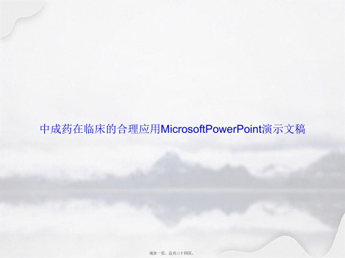 中成药在临床的合理应用MicrosoftPowerPoint演示文稿讲课文档