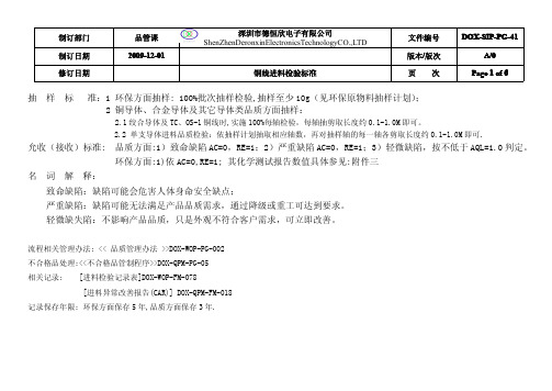 041铜线进料检验标准