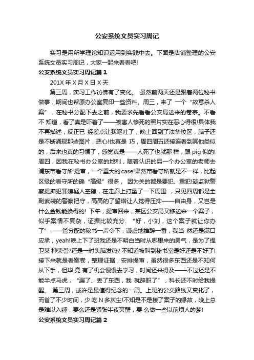 公安系统文员实习周记