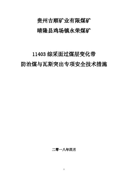 11403综采面过煤层变化带防突专项设计(4.5)