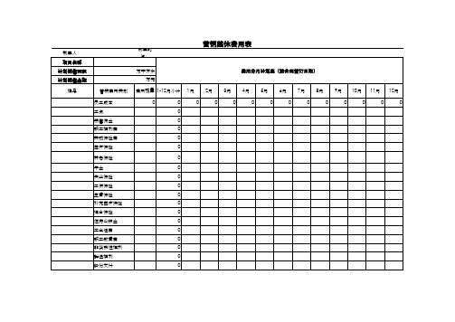 营销整体费用表(模板)