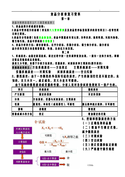 食品分析重点总结