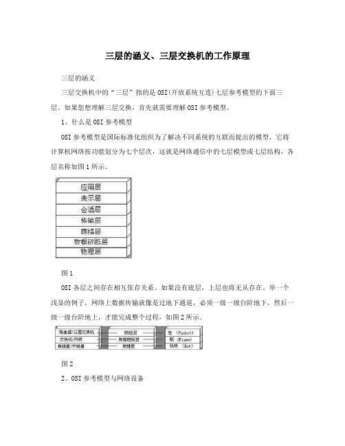 三层的涵义、三层交换机的工作原理