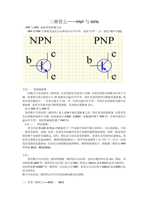 三极管之PNP与NPN详解及如何用万用表判断基极