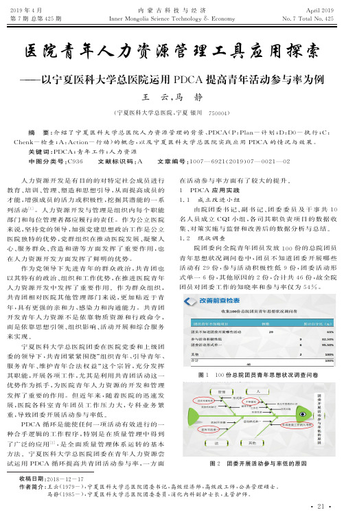 医院青年人力资源管理工具应用探索以宁夏医科大学总医院运用PDCA提高青年活动参与率为例
