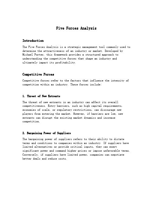 five forces analysis