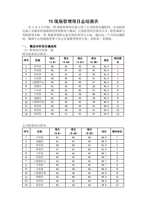 7S项目总结报告