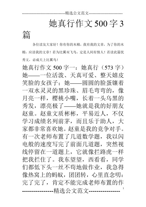 她真行作文500字3篇_0