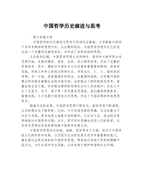 中国哲学历史演进与思考