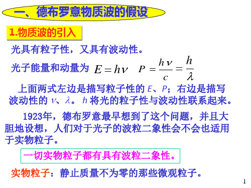 德布罗意物质波的假设