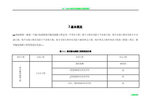 110kv-750kv架空输电线路施工质量检验及评定规程(Word版)