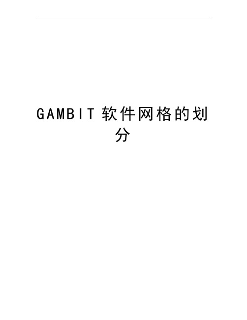 最新GAMBIT软件网格的划分