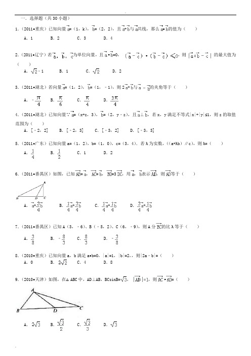 平面向量强化训练经典题型含详细答案