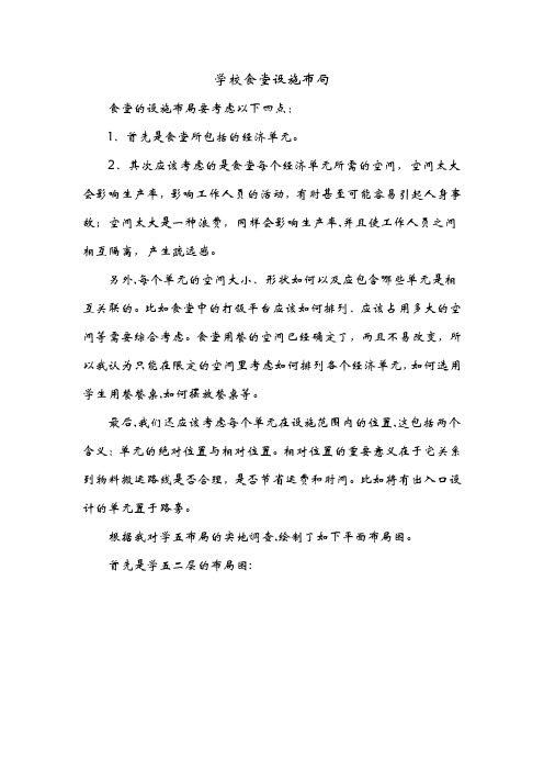 「关于食堂设施布局的几点问题」