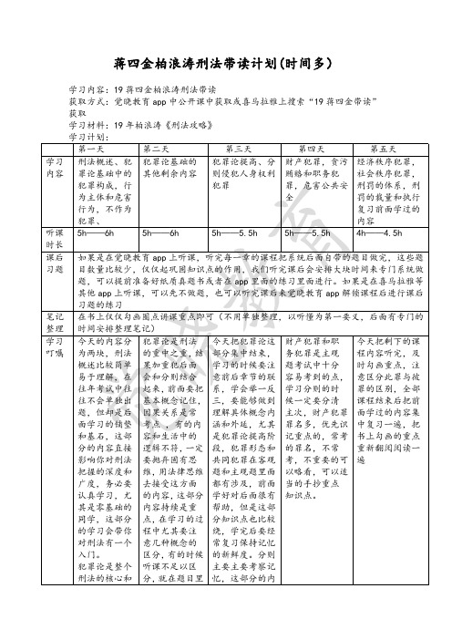 19蒋四金柏浪涛刑法带读计划(时间多)