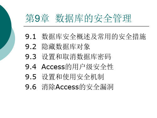 ACCESS教学课件第9章