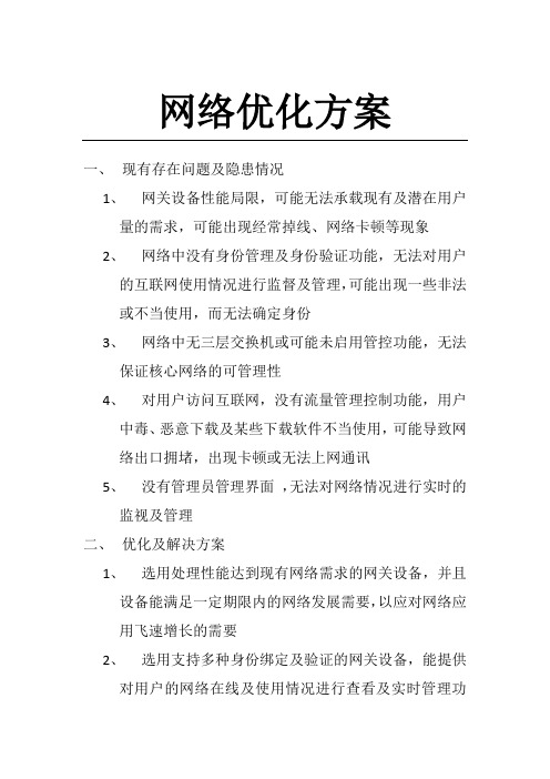 网络优化方案