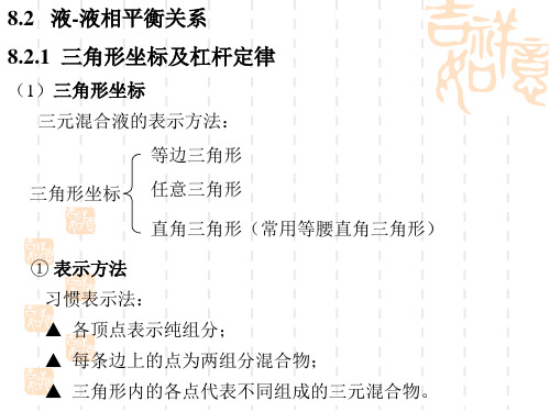 初中物理8.2 液-液相平衡关系8.2.1 三角形坐标及杠杆定律(1)三角形坐标 三元混