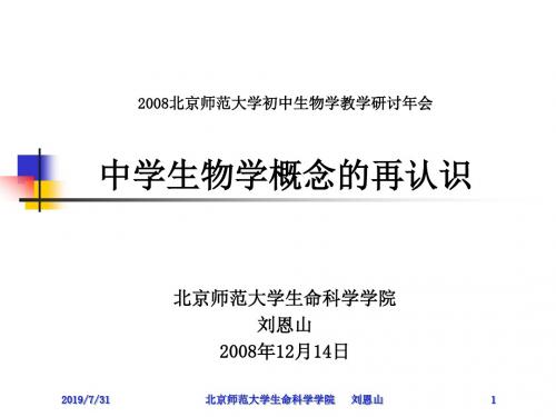 2008北京师范大学初中生物学教学研讨年会