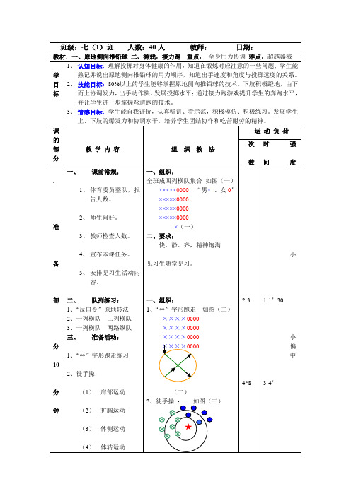 原地侧向推铅球