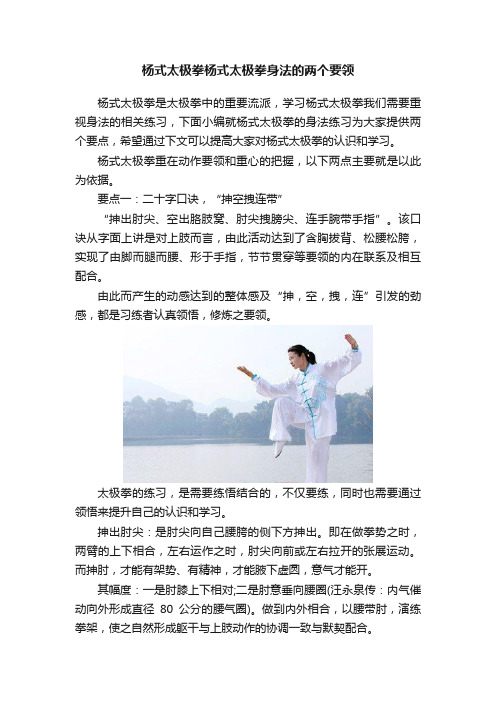 杨式太极拳杨式太极拳身法的两个要领