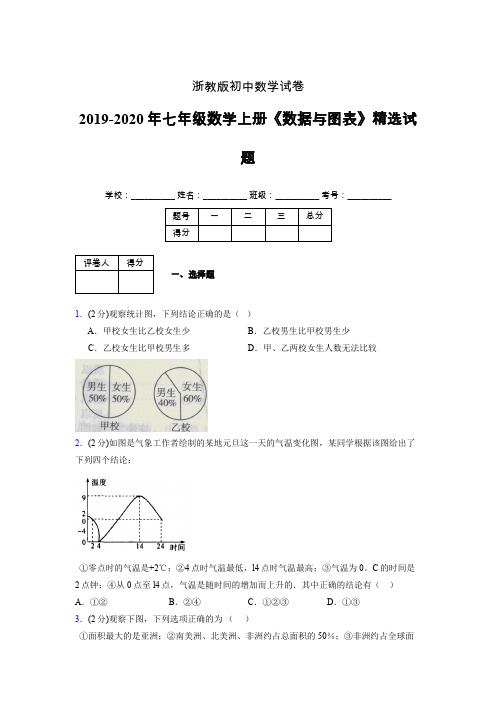 浙教版初中数学七年级上册第六章《数据与图表》单元复习试题精选 (83)