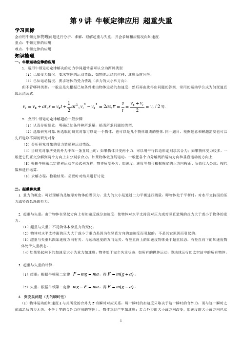 9 牛顿定律应用 文档