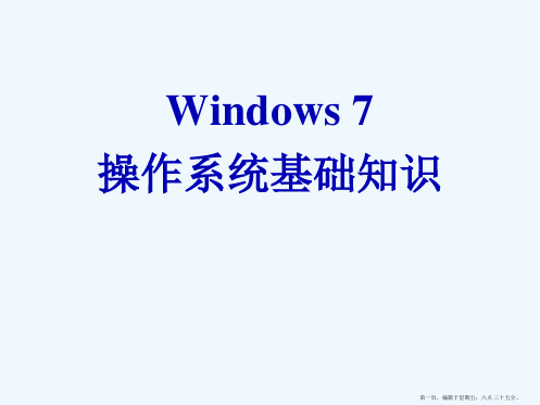 Windows-7操作系统基础知识