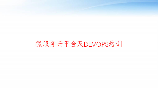 微服务云平台及DEVOPS培训 ppt课件