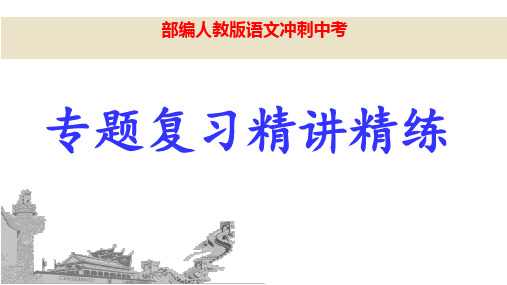 (名师整理)最新部编人教版语文冲刺中考《古诗词默写、鉴赏》专题复习精讲精练(含答案)