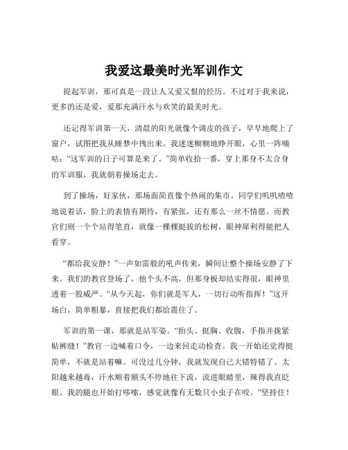 我爱这最美时光军训作文