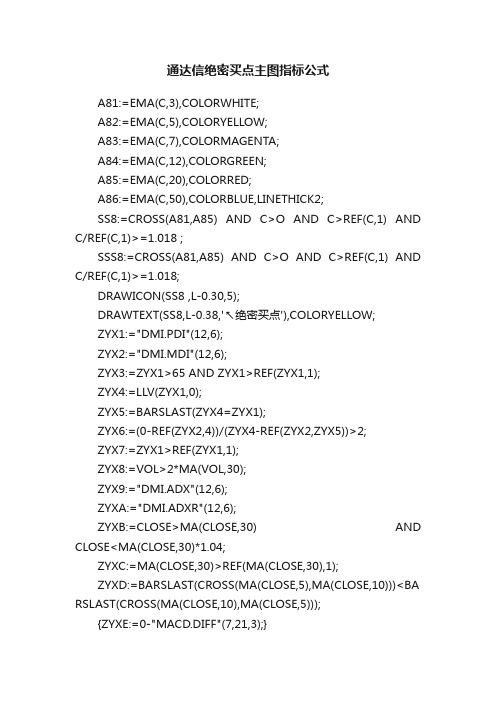 通达信绝密买点主图指标公式