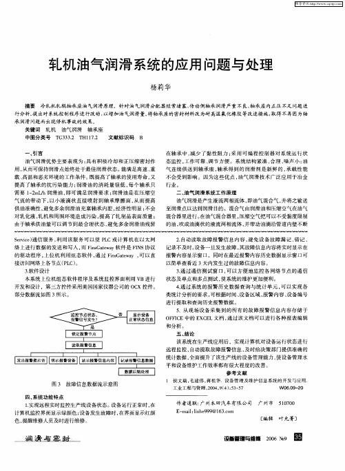 轧机油气润滑系统的应用问题与处理